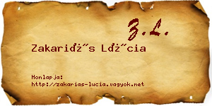 Zakariás Lúcia névjegykártya